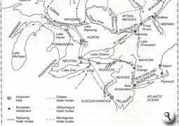 Native trading routes before 1700 
