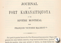 Excerpt from the Journal du fort Kamanaitiquoya, by François Victoire Malhiot