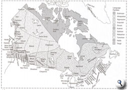 Distribution of indigenous language groups in Canada