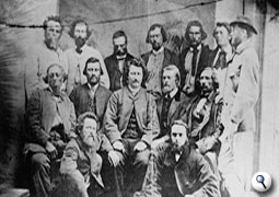 Louis Riel with the council of the provisional government of the Métis nation. 