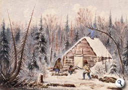 Log cabin of a pioneer or retired voyageur