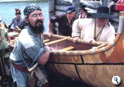 Bark canoe from Fort William's fleet 