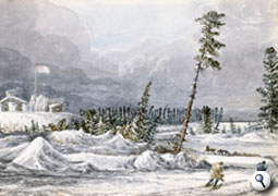 View of Fort Franklin (Northwest Territories) in winter