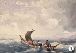 Canoe under sail