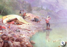 Voyageurs at dawn, by Francis Anne Hopkins