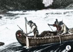 Voyageurs on the rapids