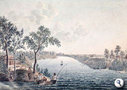 Summer scene near Fort Douglas on the Red River, Manitoba, July 1822