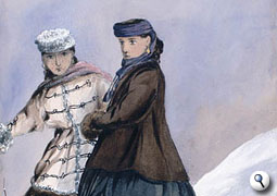 Two women on snowshoes